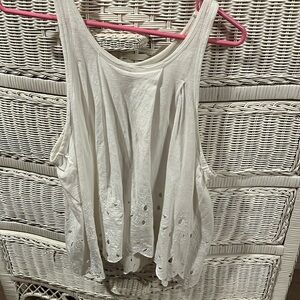 free people detailed white tank top